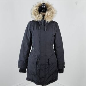 Aritzia TNA Bancroft Goose Down Black Parka Coat | Women's Small